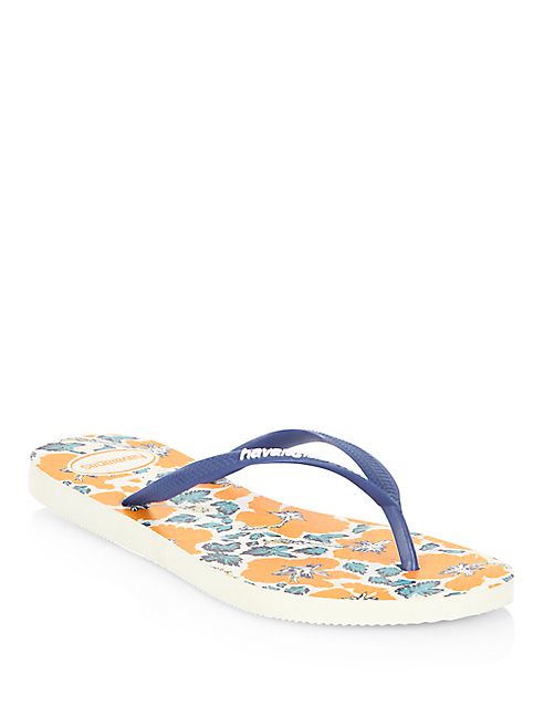 Havaianas - Slim Floral-Print Rubber Flip Flops