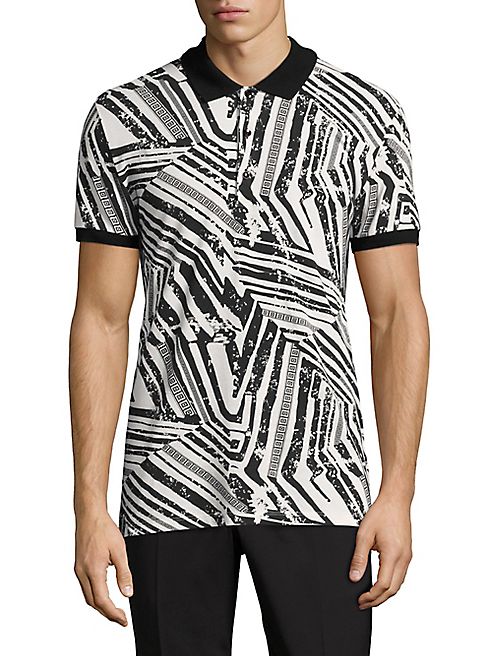 Versace Collection - Abstract Frame Cotton Polo