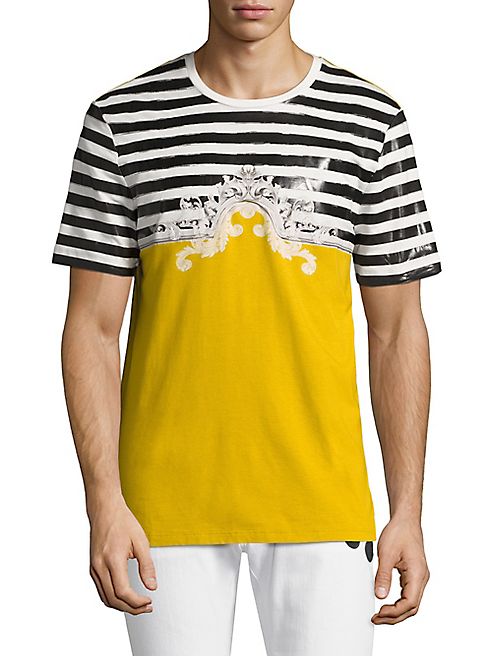 Versace Collection - Baroque Marine Cotton T-Shirt