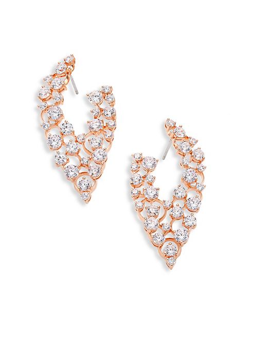 Adriana Orsini - Caspian Crystal Front-Back Hoop Earrings