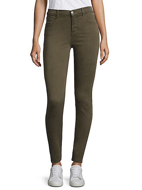 J BRAND - Maria High-Rise Sateen Skinny Jeans/Malachite