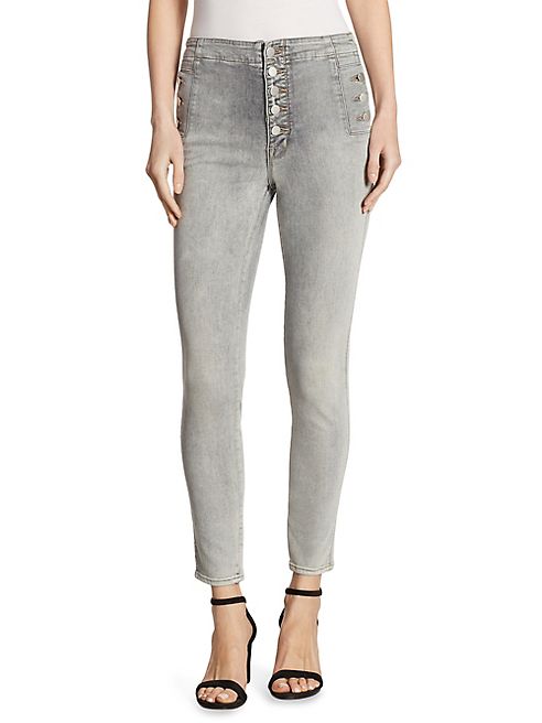 J BRAND - Natasha Sky High Buttoned Skinny Jeans/Interstellar