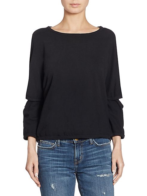 Current/Elliott - Cotton Elbow Cut-Out Sweater