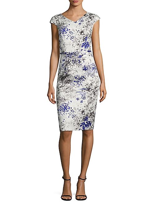 David Meister - Printed Cotton Sheath Dress