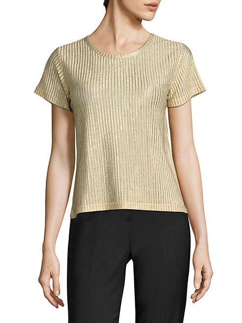 EACH X OTHER - Metallic Rib-Knit Tee