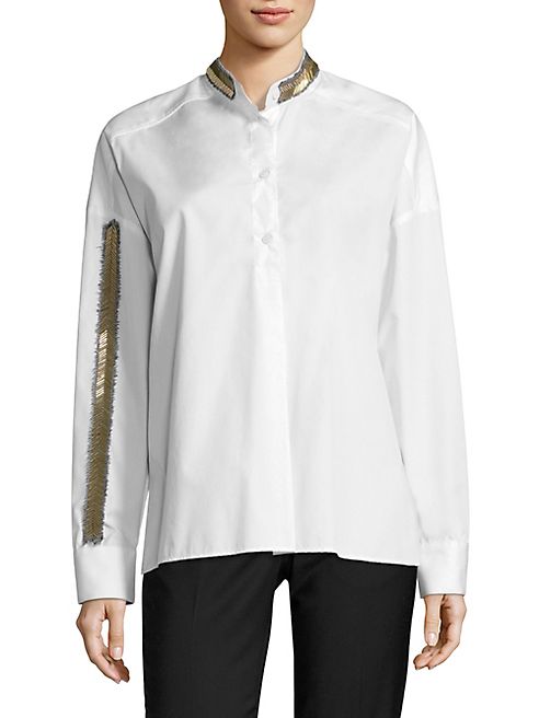 EACH X OTHER - Beaded Cotton Poplin Shirt