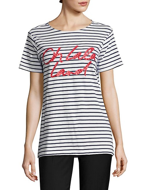 EACH X OTHER - Striped Cotton Graphic Tee