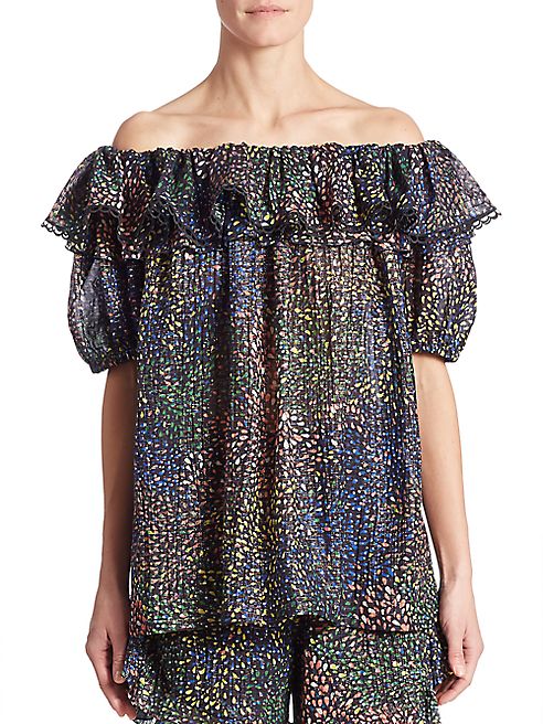 Chloé - Ruffled Off-The-Shoulder Lurex Blouse