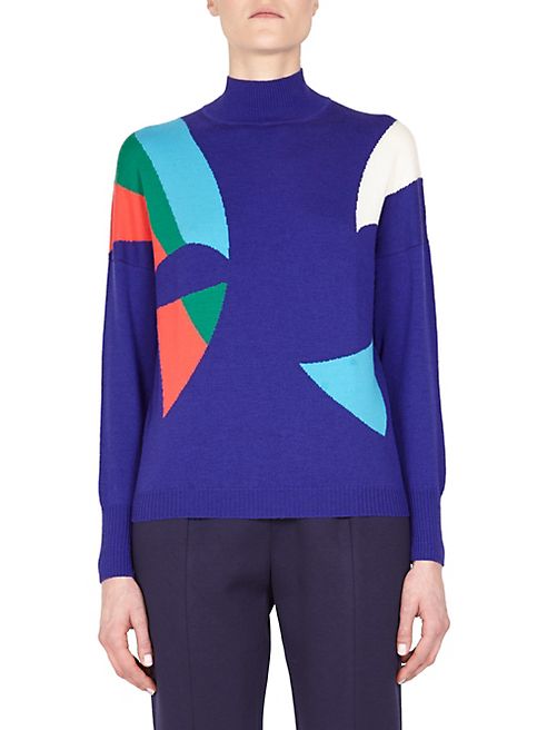 Delpozo - Wool Geometric-Print Pullover