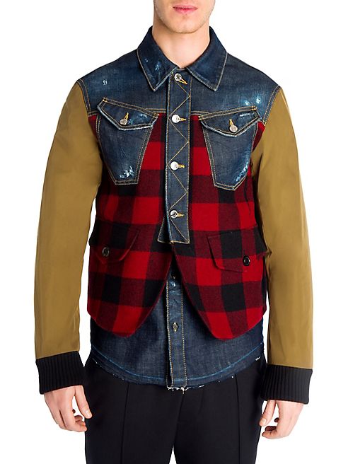 DSQUARED2 - Regular Mixed Checked Jacket