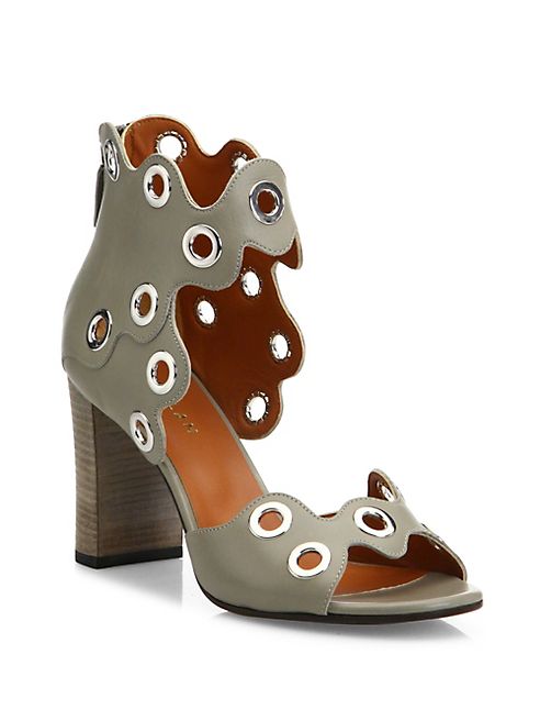 Derek Lam - Umi Eyelet Leather Block Heel Sandals