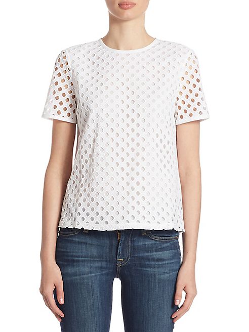 Tory Burch - Hermosa Cotton Eyelet Tee