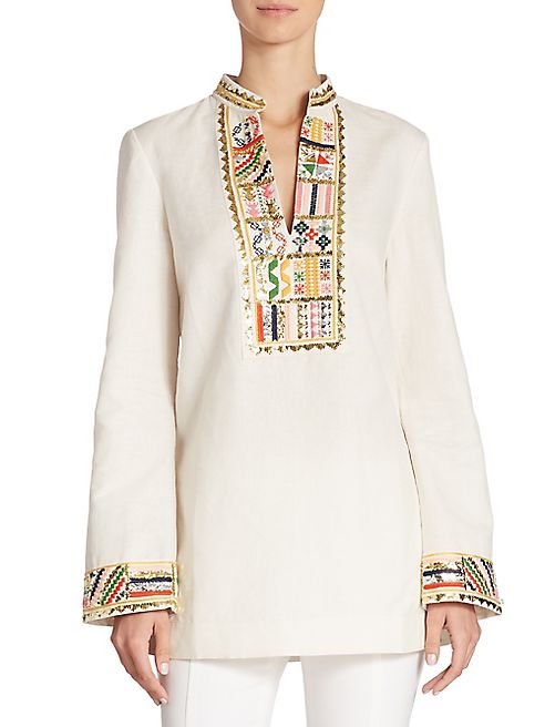 Tory Burch - Tory Embellished Cotton Tunic