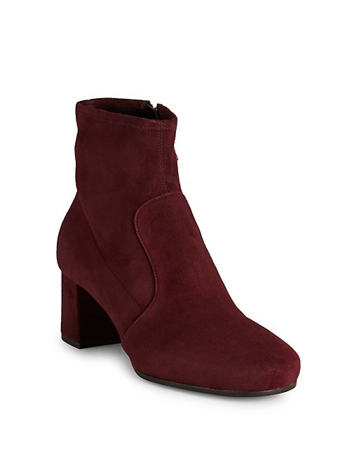 Prada - Stretch Suede Block Heel Booties