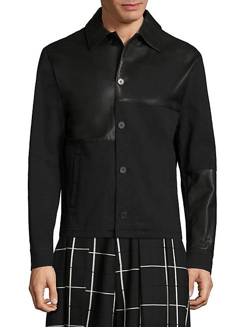 McQ Alexander McQueen - Leather-Blend Button-Front Jacket