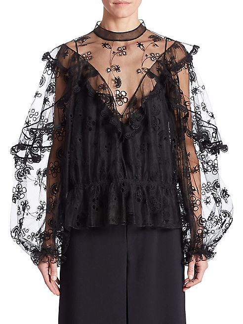 Chloé - Embroidered Tulle Blouse