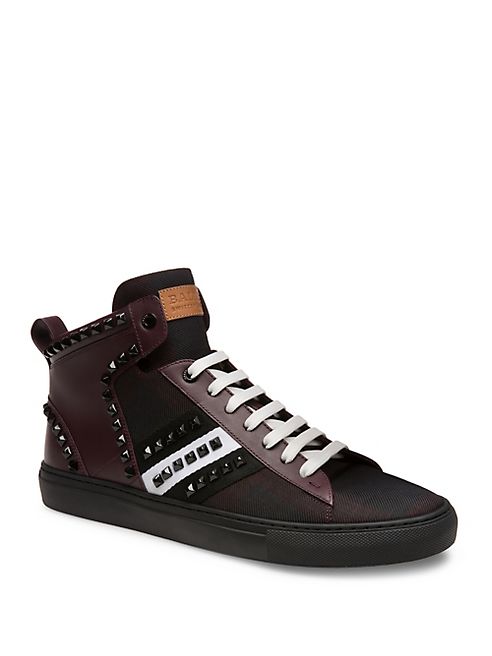 Bally - Hedern Studded Plaid High Top Sneakers