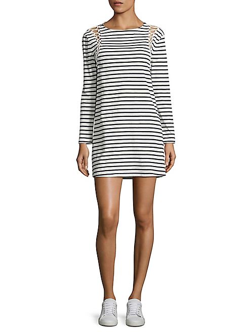 A.L.C. - Chapman Striped Lace-Up Cotton Dress