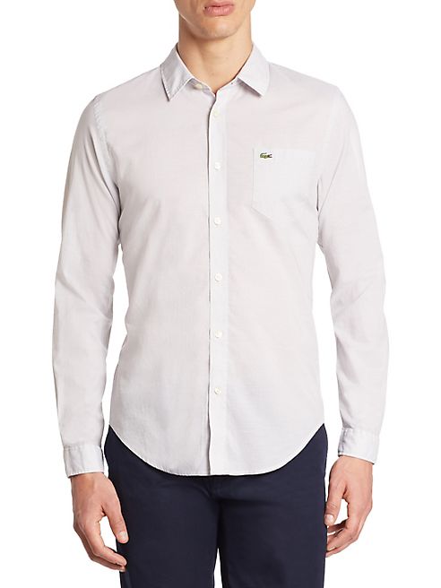 Lacoste - Cotton Voile Slim Fit Button Down Shirt