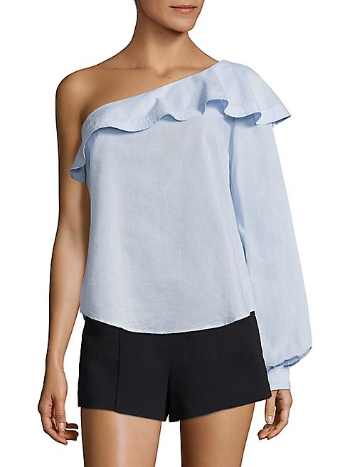 A.L.C. - Brielle Ruffled One-Shoulder Cotton Top