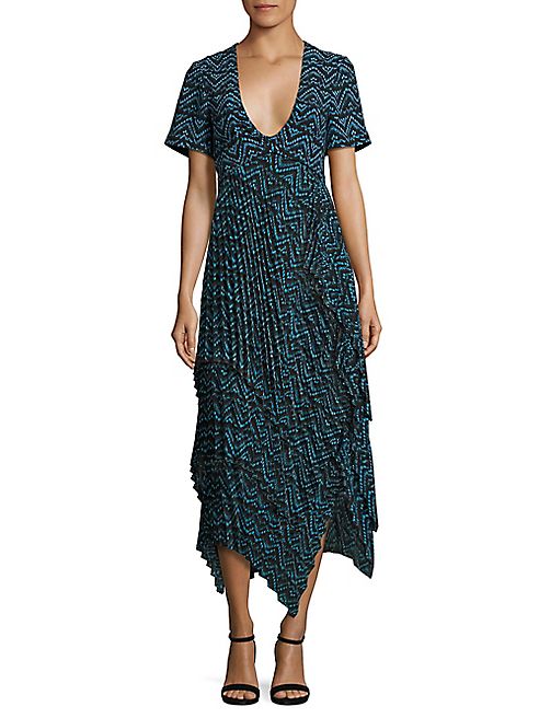 A.L.C. - Kylia Plissé Silk Maxi Dress