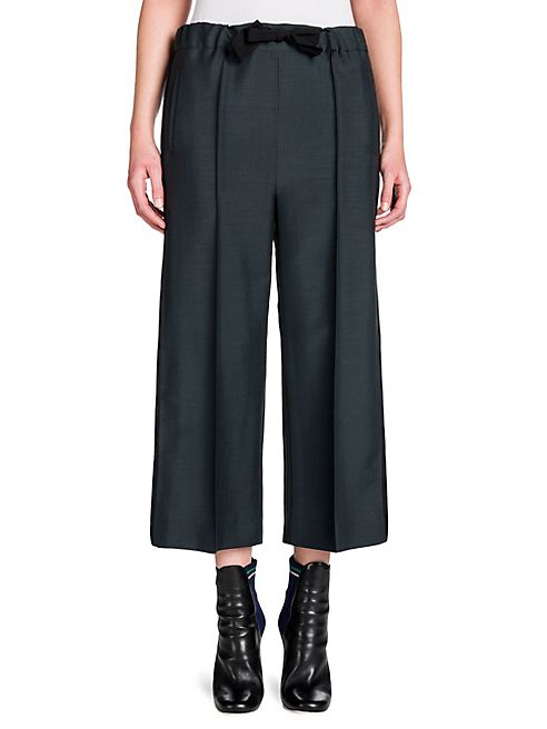 Fendi - Mohair & Wool Cropped Wide-Leg Pants