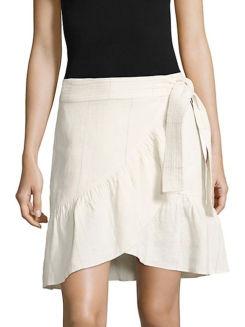 A.L.C. - Hampton Ruffled Linen & Silk Skirt