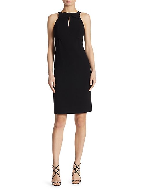 Teri Jon by Rickie Freeman - Keyhole Crepe Halter Dress