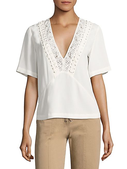 A.L.C. - Annora Lace-Up Silk Top