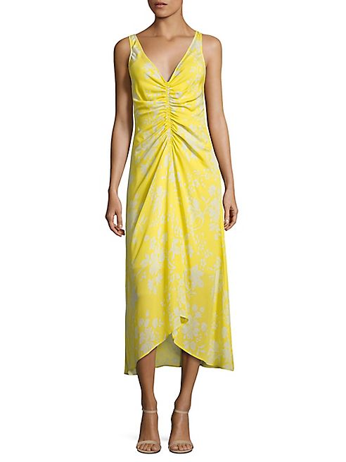 A.L.C. - Katherina Ruched Silk Midi Dress