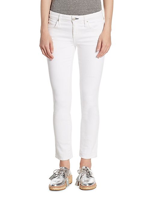 AMO - Bow Back Zip-Cuff Cropped Skinny Jeans