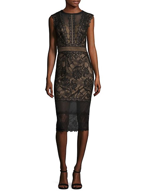 Tadashi Shoji - Sleeveless Illusion Lace Dress