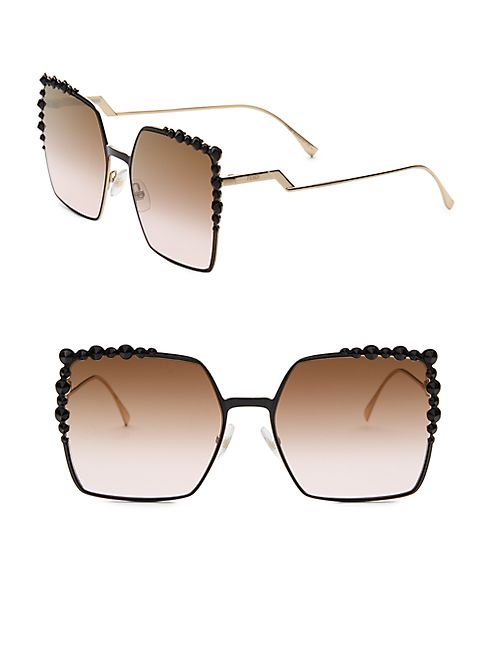 Fendi - 60MM Embellished Square Sunglasses