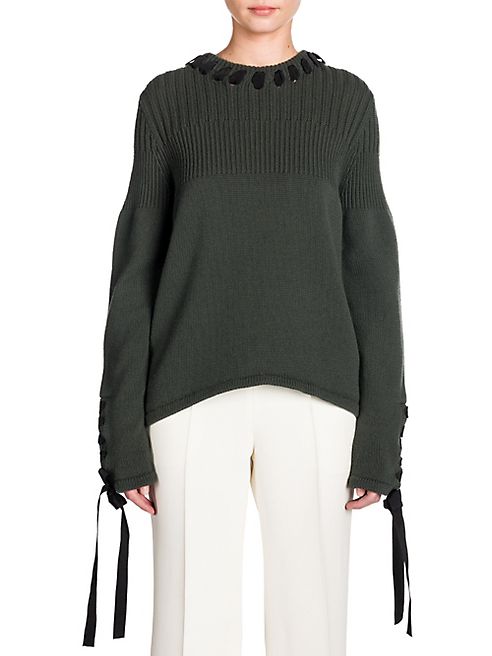 Fendi - Lace-Up Cashmere Sweater