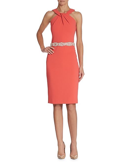 Badgley Mischka - Twist Neck Sheath Dress