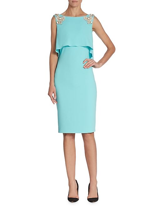 Badgley Mischka - Cascade Back Sheath Dress