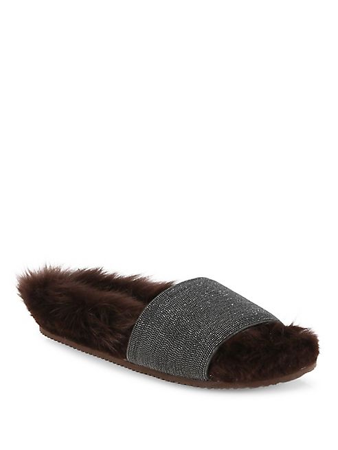 Brunello Cucinelli - Monili Bead & Lamb Fur Slides