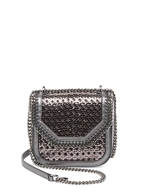 Stella McCartney - Falabella Box Mini Wicker Metallic Faux Leather Crossbody Bag