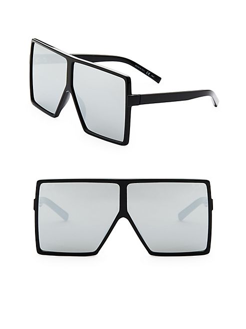 Saint Laurent - SL 183 Betty 68MM Oversize Mirrored Shield Sunglasses