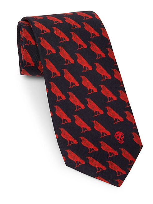 Alexander McQueen - Mini Raven Silk Tie