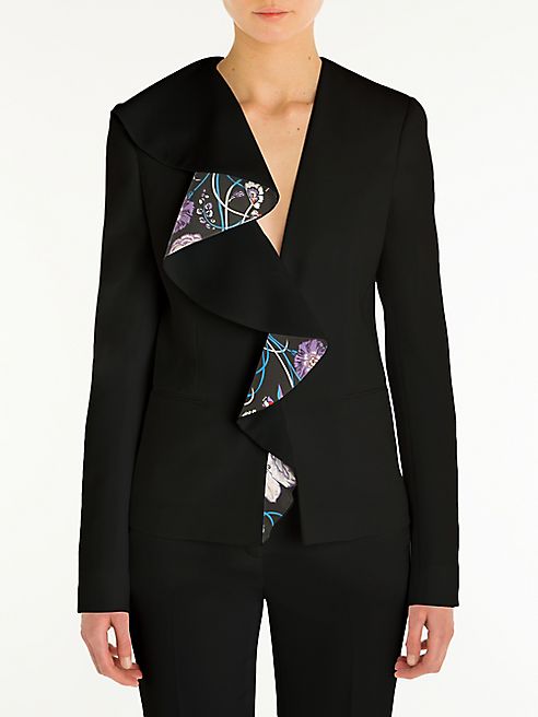 Emilio Pucci - Floral-Print Ruffle Jacket