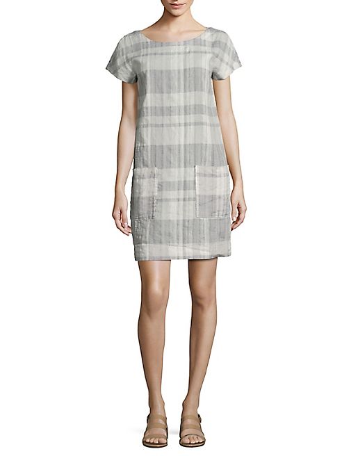 Eileen Fisher - Plaid Organic Linen & Organic Cotton Dress