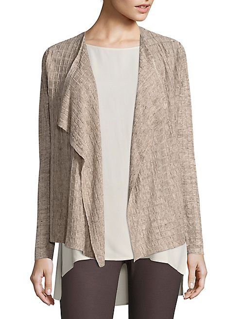 Eileen Fisher - Draped Open-Front Linen Cardigan