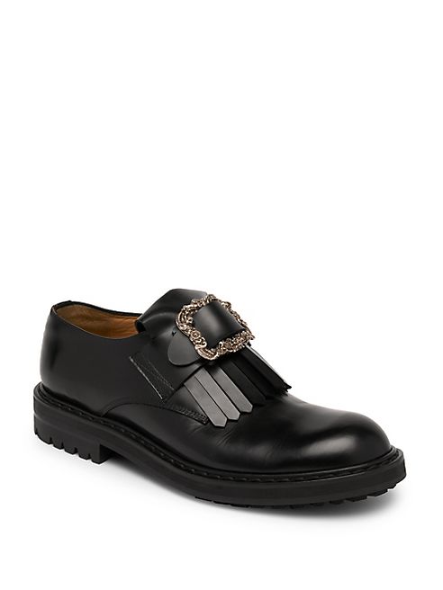 Alexander McQueen - Ornate Buckle Front Slip-On Shoes