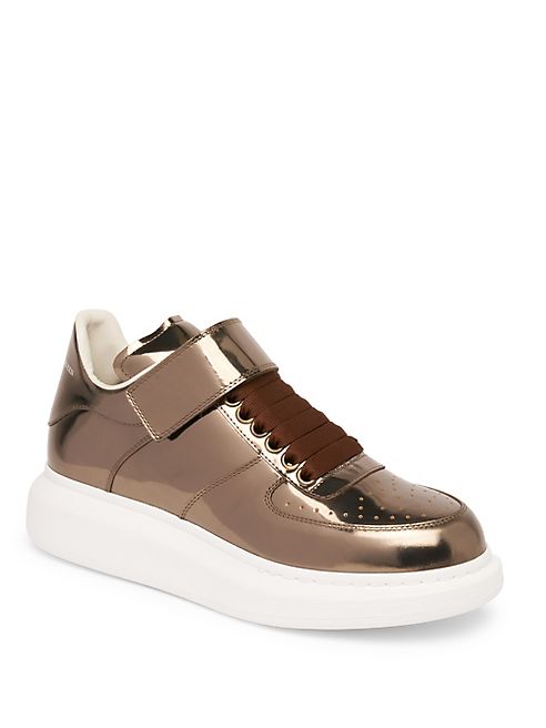 Alexander McQueen - Ankle Strap Leather Platform Sneakers