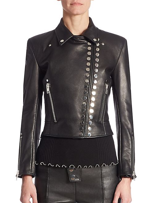 Alexander Wang - Cropped Leather Moto Jacket