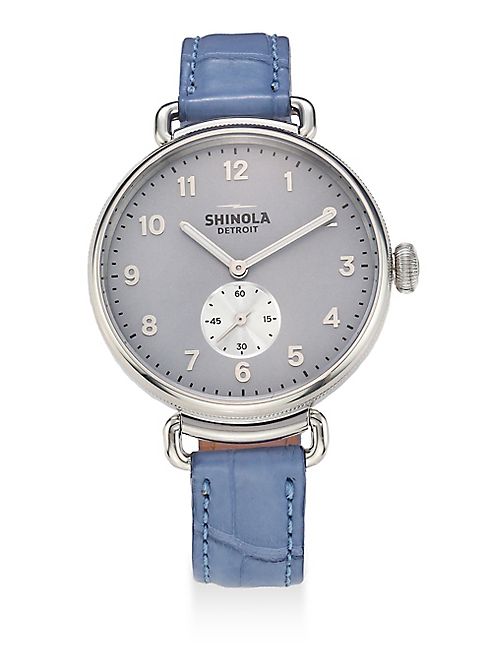 Shinola - The Canfield Stainless Steel & Alligator Strap Watch