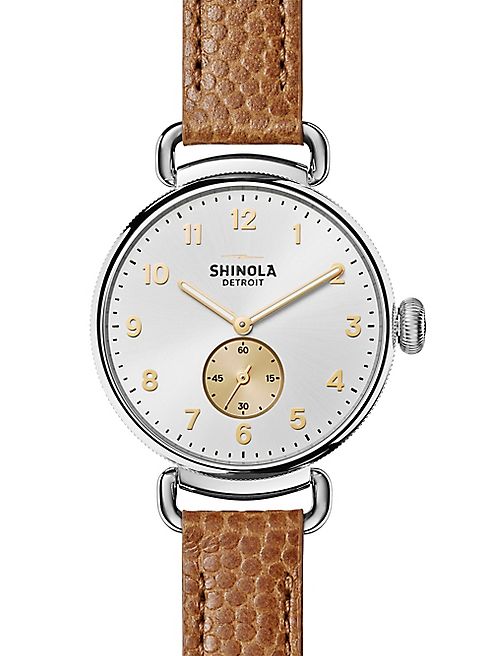 Shinola - The Canfield Stainless Steel & Leather Strap Watch