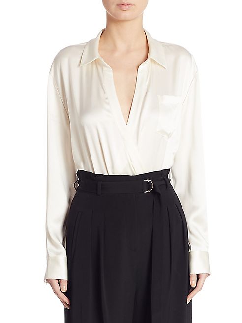 T by Alexander Wang - Silk Shirt Bodysuit