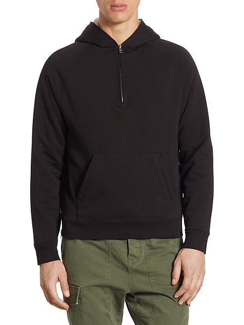 Vince - Regular-Fit Sherpa Half Zip Hooded Jacket